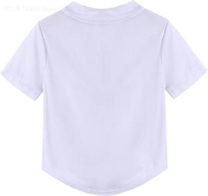 Maillot de baseball pour enfants en gros, boutons, t-shirts à manches courtes pour garçons, mode hip-hop, décontracté, sport, couleur unie, CHEMISE VOTRE ÉQUIPE - Product Image 2