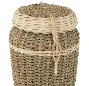 Nouvelle tendance urne de crémation en jonc de mer tissée à la main écologique cercueil commémoratif biodégradable naturel couvercle sécurisé pour bébé humain - Product Image 2