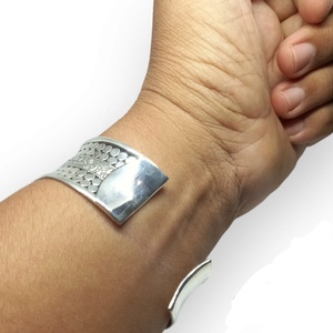 Bracelet manchette en GNW-CFB002-Silver ondulant Armadilo Design en argent sterling Bali manchette pour cadeau femmes hommes unisexe - Product Image 6