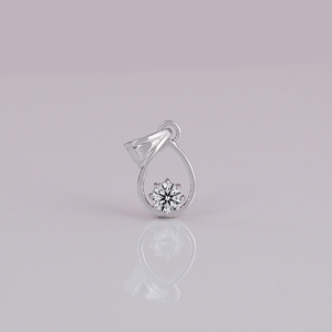 Luxurious Round Cut Lab Grown Diamond 18kt <b>Solid</b> White <b>Gold</b> Diamond Minimal <b>Pendant</b> for Women With Trendy Custom Design <b>Pendant</b> - Product Image 1