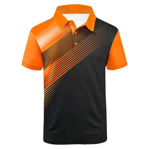 เสื้อโปโลผ้าคอตตอนลายทางสำหรับผู้ชายเสื้อโปโลแขนสั้นผ้าคอตตอนลายขวางออกแบบโลโก้ได้ตามต้องการ - Product Image 4