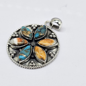 Colgante de turquesa de Dalia natural, colgante de plata de ley 925, colgante de diseñador, colgante de boda para regalo de mujer para su idea de regalo - Product Image 3