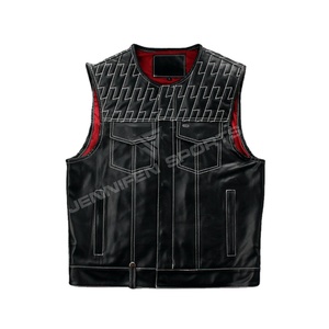 Mens Genuine Leather Motorcycle <b>Vest</b> For Men <b>Black</b> Diamond Stitched Concealed Carry Biker <b>Vest</b> Customized Leather Jacket - Product Image 1