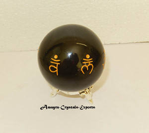 Sphère Reiki Gravée Obsidienne Noire Pierres Précieuses Dernières Boules d'agate de qualité supérieure Vente en gros Achetez en ligne chez Amayra Crystals Exports - Product Image 5