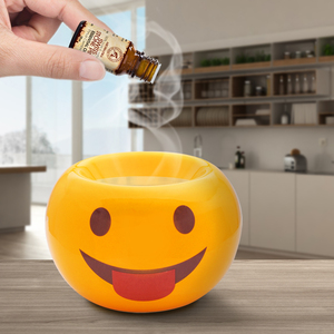 Aromatika Playful Smiley - Lámpara de Aroma de Cerámica Amarilla Esférica, Quemador de Aceites Esenciales, Portavelas, Aromaterapia, Habitación Infantil - Product Image 2