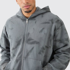 Conjunto de Sudadera con Capucha y Pantalones Deportivos con Cremallera, Lavado Ácido, Parches Desgastados, Estilo Acampanado, Unisex, Invierno 2026, 100% Algodón Transpirable - Product Image 3