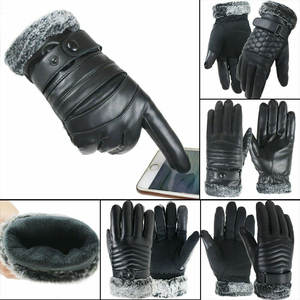Gants de mode d'hiver pour femmes, gants en cuir chauffants avec fonction tactile, gants d'hiver noirs - Product Image 6