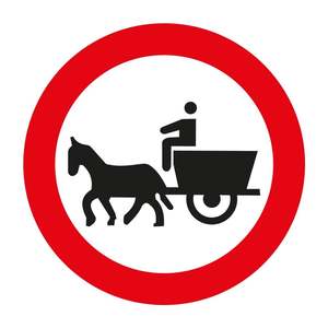 Panneau réfléchissant « Pas de calèches tirées par des chevaux » TT-13 - Product Image 1