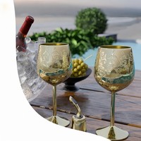 Verre à vin gravé en or rose, réfléchissant, décoratif, pour fête, mariage