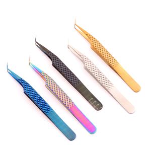 Pinzas para pestañas con punta de diamante de alta calidad, Plasma, acero inoxidable negro, venta al por mayor, uso de tensión ligera, Punta puntiaguda - Product Image 2