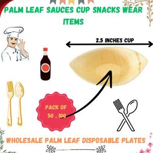 Areca Mini bols jetables en feuille de palmier 4.5x2.5 pouces en forme d'œil robuste pour les mariages Matériau en papier d'emballage rétractable - Product Image 2