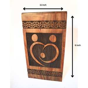 Baby Care Engraving Urn <b>Box</b> Handmade Wooden Urn <b>for</b> Human <b>Ashes</b> Full Size Wooden <b>for</b> Pets - Product Image 3
