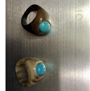 Bague en corne de buffle naturelle, bague en corne de bœuf polie artisanale avec sculpture tribale traditionnelle - Product Image 6