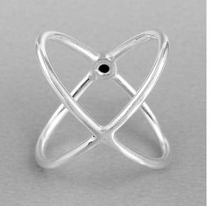 X แหวนเทอร์ควอยซ์ในเงินสเตอร์ลิงคําพูดทางเรขาคณิตด้วยเครื่องประดับโบฮีเมียนหินเทอร์ควอยซ์สําหรับผู้หญิงสําหรับงานแต่งงาน - Product Image 6