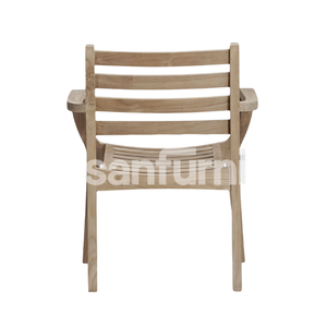 เก้าอี้รับประทานอาหารธรรมชาติเฟอร์นิเจอร์สวนกลางแจ้งไม้สักแข็งเก้าอี้สวนห้องรับประทานอาหาร - Product Image 3