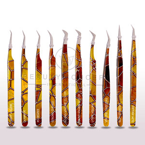 Pinzas para extensión de pestañas, herramienta profesional de acero inoxidable para aplicación de pestañas, para salón de belleza y maquilladores - Product Image 6
