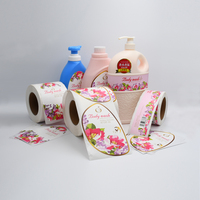 Autocollant en vinyle en rouleau, imperméable, résistant au soleil, durable, avec logo personnalisé, autocollant pour téléphone portable, appareil photo, lavage corporel, flacon cosmétique