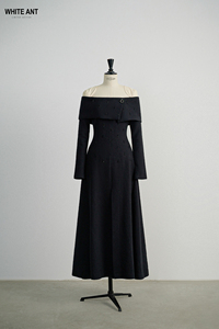 ชุดเดรสแขนยาวเปิดไหล่ผ้าฝ้ายผสมสีขาวสำหรับสตรีโรงงานเวียดนาม - Product Image 3