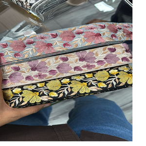 Hecho a medida en color beige y marrón, cordones bordados de diseño floral de 2 pulgadas de ancho para reventa y para prendas. - Product Image 4