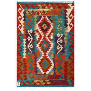 Tapis Kilim Maimana Afghanistan 118 x 79 cm, pièce décorative artistique pour mur - Product Image 1
