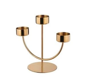 Color dorado hecho a mano de calidad Superior moderno elegante candelabro boda/mesa de comedor decoración candelabro - Product Image 3