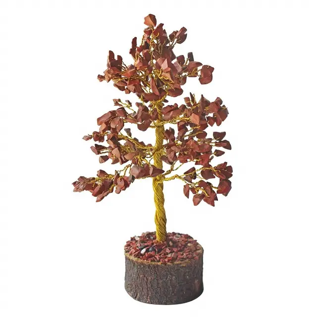 Hayat ağacı doğal kırmızı Jasper doğal şifa taş kristal Bonsai servet para ağacı dekorasyon hediyeler için iyi şanslar