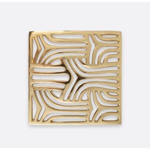 Salvamanteles de Metal con símbolo de prosperidad dorado de lujo moderno Protector de mesa decorativo dorado elegante para cocina y comedor hogar - Product Image 3