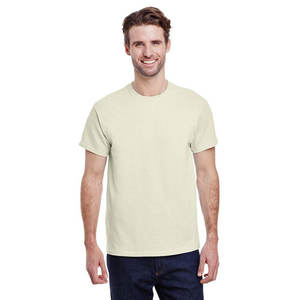 Nouveau T-shirt décontracté vierge à manches courtes uni en coton épais uni unisexe bleu marine - Product Image 6