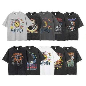 Vente en gros de t-shirts délavés à l'acide de haute qualité pour hommes 100% coton t-shirts vintage surdimensionnés pour hommes personnalisables - Product Image 3