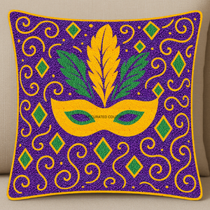 Housse de coussin de luxe à perles pour le Mardi gras, housses de coussin pour occasions spéciales, décoration de la maison et de l'hôtel à prix abordable, décoration de hall - Product Image 1