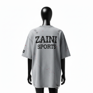 T-shirt oversize pour femme en jersey de coton lourd premium 240 GSM, gris délavé, impression sérigraphique, logo personnalisé, t-shirt en coton pour femme - Product Image 2