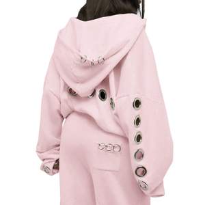 Sudadera con Capucha para Mujer, Estilo Urbano, Personalizable, Ecológica, con Ojales Metálicos Grandes, Mezcla de Poliéster/Algodón, con Cremallera - Product Image 6