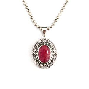 <b>Ruby</b> Pendant (5.4 Grams) Bezel Setting Inlay Technology - Product Image 1