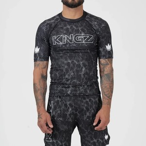 Edge Force Sportswear 2025 100% Polyester UPF50+ Short Sleeves Anti-UV Eco-Friendly Quick Dry <b>Compression</b> MMA Rashguard - Product Image 2
