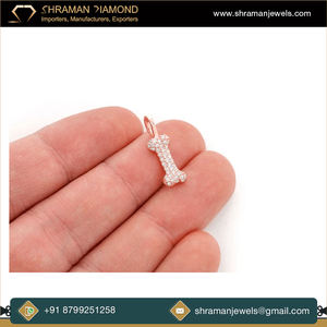 Collar con Colgante de Hueso de Perro con Diamantes Naturales Engastados en Oro Amarillo de 14K, Diseño Único, Joyería de Moda, Regalo de Lujo Unisex - Product Image 4