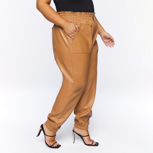 Venta al por mayor 2025 pantalones de cuero de cintura alta para mujer diseño casual personalizado con OEM por ZOAR Group para el invierno - Product Image 3