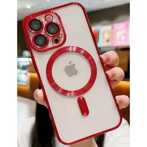 เคสใส iPhone 15 Plus 6.7 นิ้ว รุ่น Chrom พร้อมวงแหวนแม่เหล็ก สีแดง (บรรจุภัณฑ์ขายปลีก) - Product Image 1