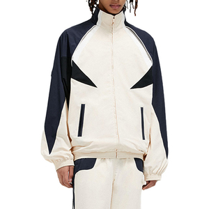 Ensemble de survêtement unisexe personnalisé deux pièces avec doublure en maille, en nylon, coupe-vent zippé imprimé pour l'hiver et le streetwear - Product Image 4