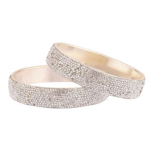 Indian <b>Jewellery</b> <b>Set</b> Rhinestone Bangle Bracelet CZ Crystal Bridal Wedding Party Bracelet Indian Bangle <b>Set</b> For Women, White - Product Image 1