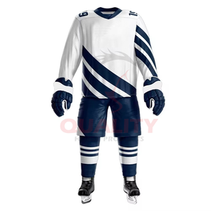 Ensemble d'uniformes de hockey sur glace disponible dans toutes les tailles, logo personnalisé et impression de nom inclus, idéal pour les clubs à bas prix - Product Image 1