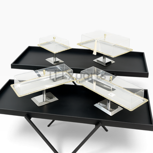 Serveur à chocolat en acrylique à motif floral avec couvercle transparent pour une présentation élégante des sucreries et des tables festives - Product Image 5