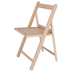 WELL HOME NORTE Sedia da Giardino in Legno di Faggio Non Verniciato 43x47x79 cm - Product Image 1