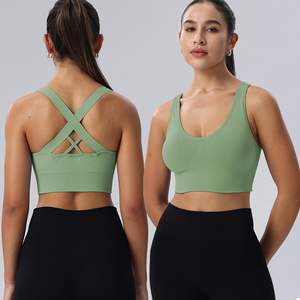 Conjunto de Sujetador deportivo Reversible alto para mujer, espalda cruzada de impacto, con tiras, recortado, acolchado, sin costuras, para entrenamiento, sujetadores de Yoga - Product Image 2