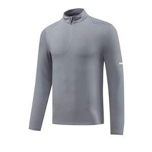 Camiseta Deportiva OEM 2025 de Manga Larga con Media Cremallera, Cortavientos, Talla Grande, para Fitness, Jogging, Transpirable, Compresión, Running - Product Image 5