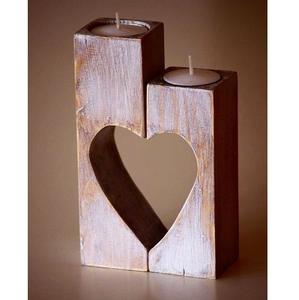 <b>Couple</b> <b>Present</b> Wooden Tealight Candle Holder Heart Shape Romantic Decor Rustic Home Decoration Item Wooden Gift For <b>Anniversary</b> - Product Image 5