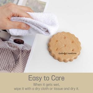 Novedad de 2025, posavasos de madera de mango de estilo clásico con soporte, Juego de 4 posavasos para galletas - Product Image 3