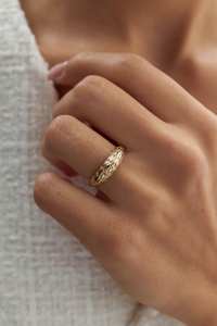 14k <b>Gold</b> Dainty Band <b>Ring</b> 14K <b>Gold</b> Memorial Jewelry Wedding Gift Birthday Gift Custom 14K Yellow <b>Gold</b> <b>Ring</b> <b>Vintage</b> <b>Gold</b> <b>Ring</b> - Product Image 4