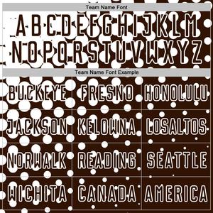 ชุดฟุตบอลผู้ชายสีน้ำตาลไล่เฉดแบบกำหนดเอง พร้อมชื่อทีม หมายเลขผู้เล่น และลายกราฟิกจุดไล่ระดับสีที่ทันสมัย - Product Image 3