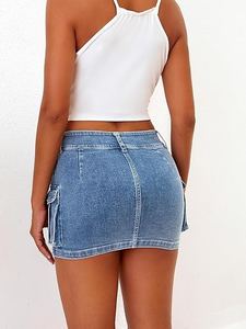 Hot Selling Item Custom Design Pleated Denim <b>Skirts</b> for Women Best Price New Style Hot Sale Breathable Cotton Best Quality - Product Image 3