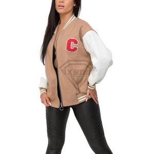 Chaqueta Universitaria para Mujer OEM, Chaqueta Universitaria de Invierno Premium Estilo Béisbol, Chaquetas Universitarias Transpirables Personalizadas para Mujer - Product Image 5